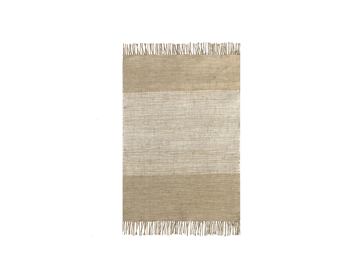 Tapis déco à franges en jute et coton 60x120cm