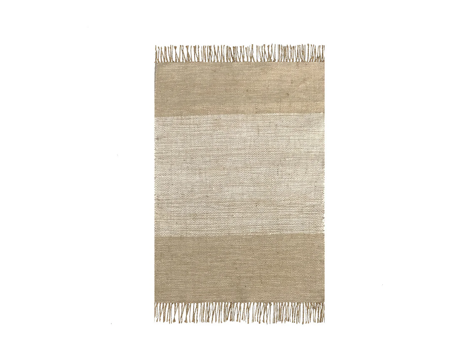 Tapis déco à franges en jute et coton 60x120cm