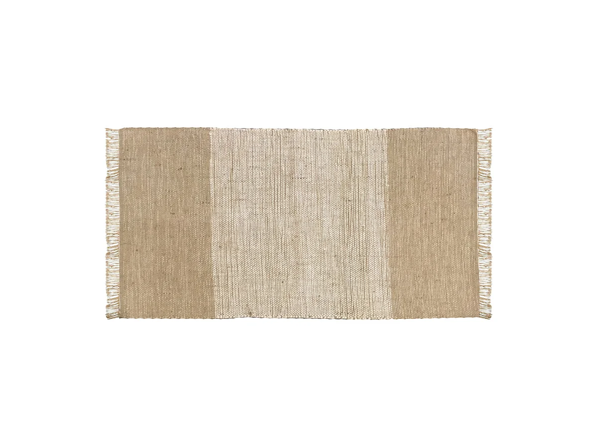 Tapis déco à franges en jute et coton 60x120cm