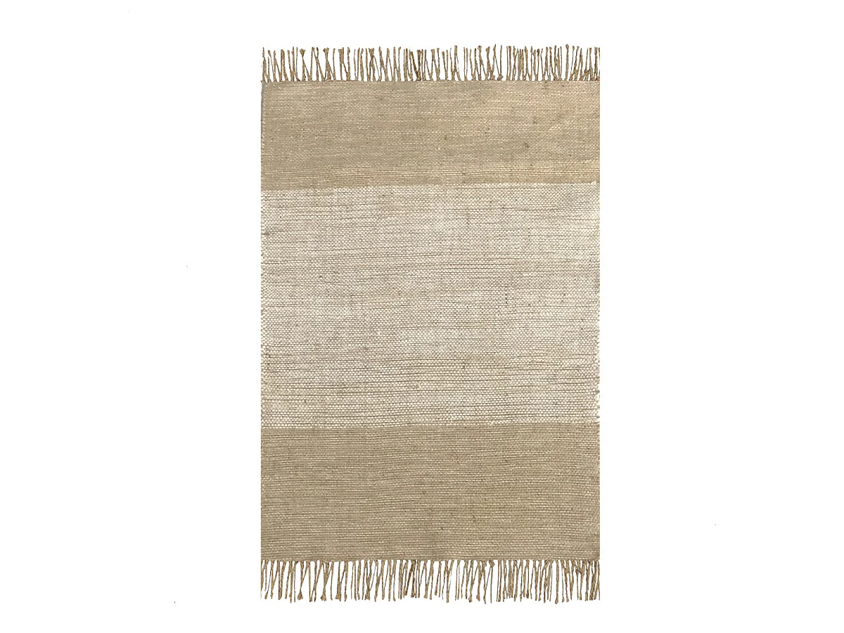 Tapis déco à franges en jute et coton 60x120cm