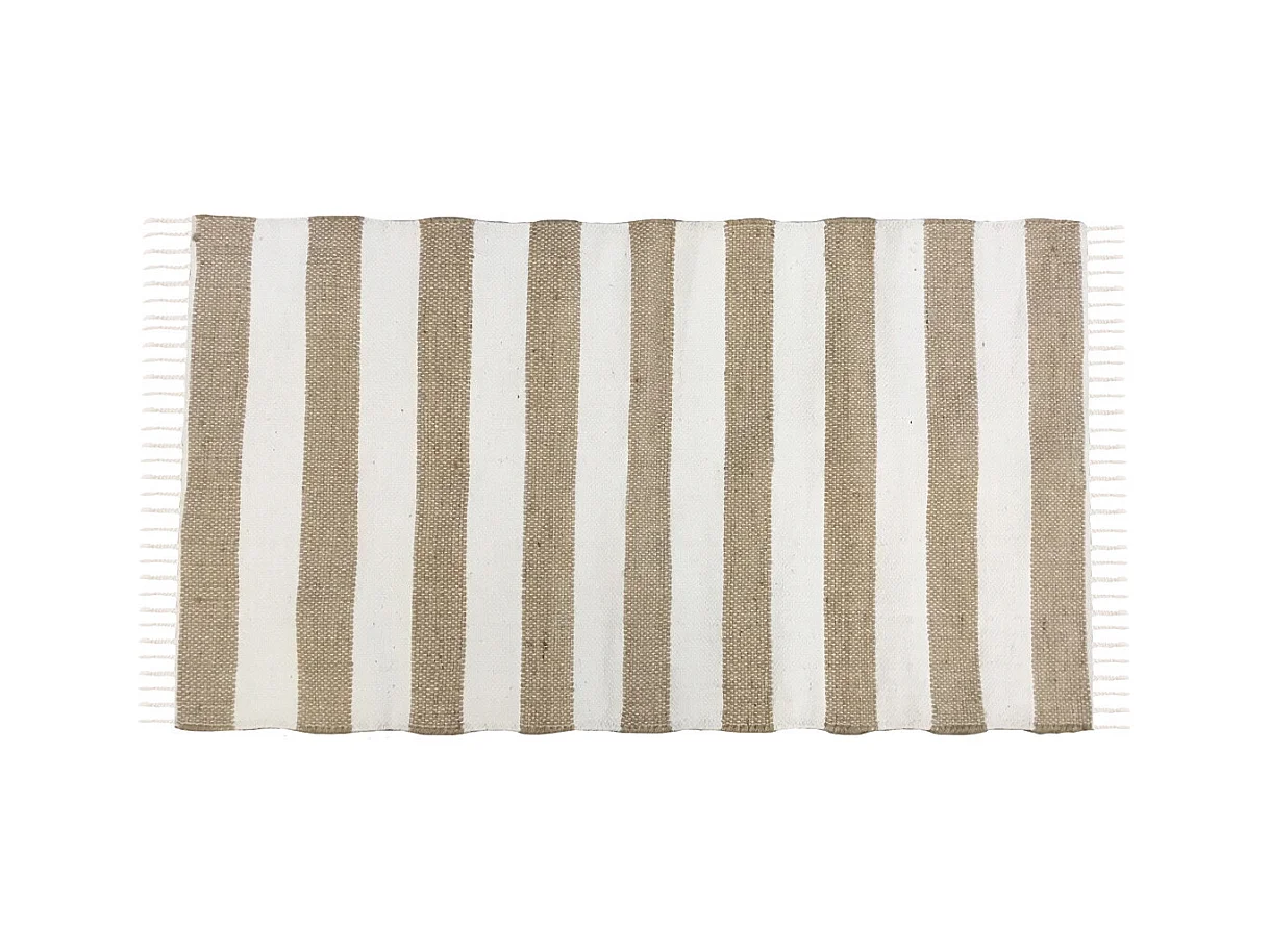 Tapis déco à rayures en jute et coton 60x120cm