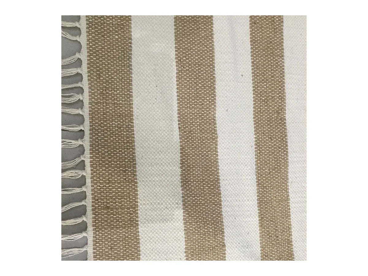 Tapis déco à rayures en jute et coton 60x120cm