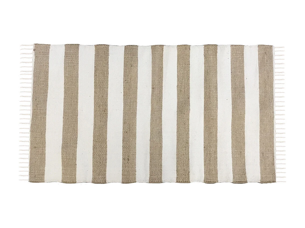 Tapis déco à rayures en jute et coton 60x120cm