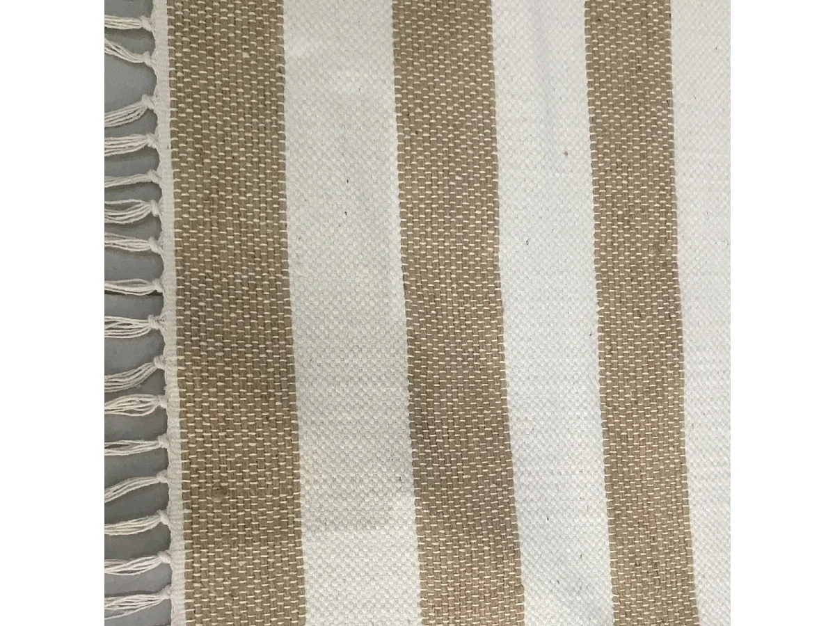 Tapis déco à rayures en jute et coton 60x120cm
