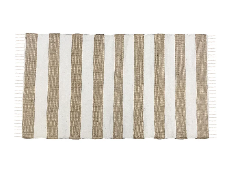 Tapis déco à rayures en jute et coton 60x120cm