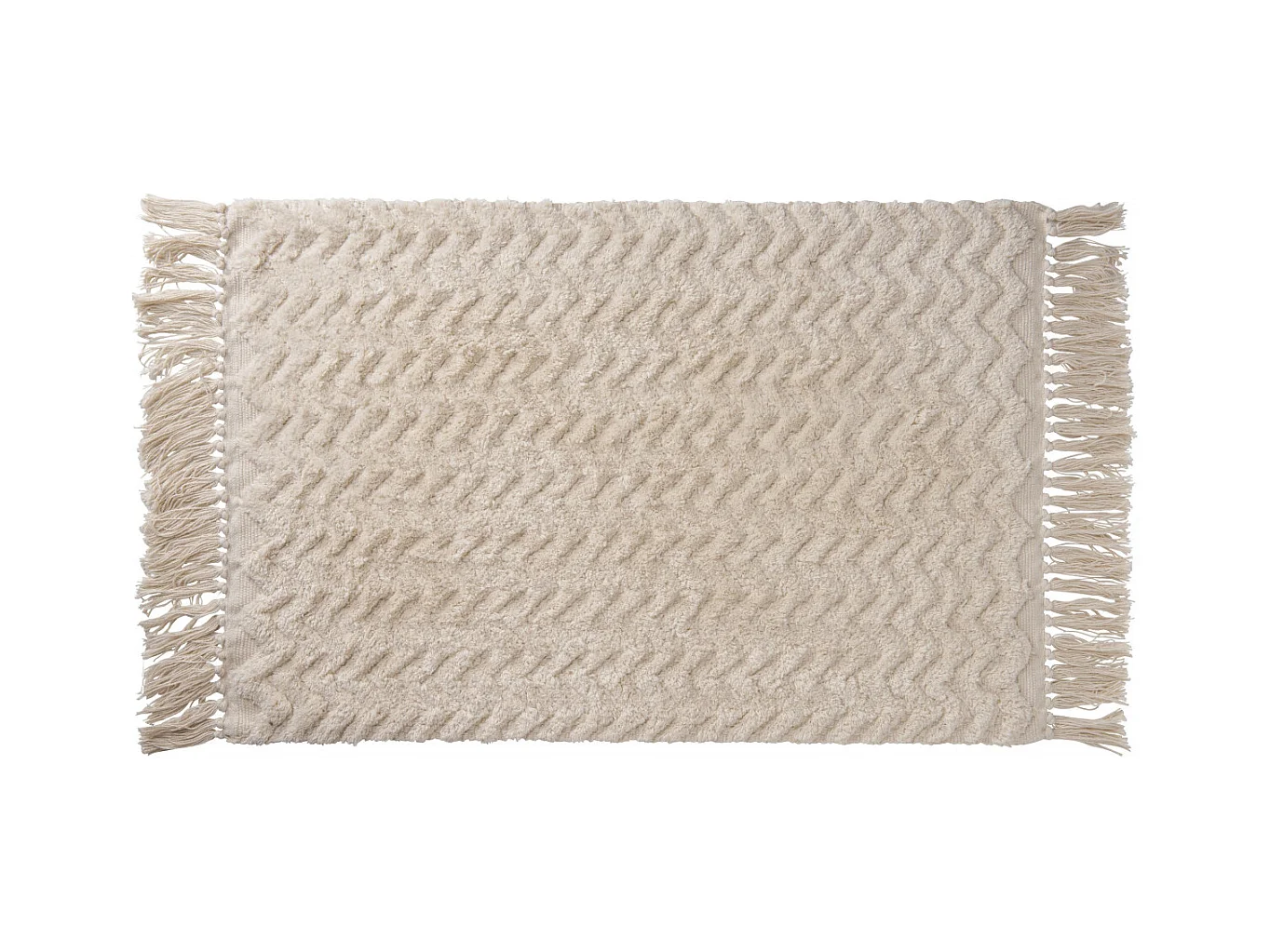 Tapis de bain déco à franges en coton 50x80cm