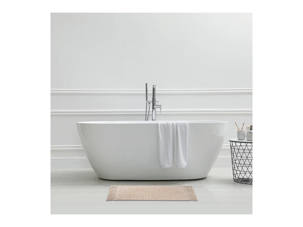 Tapis de bain déco à franges en coton 50x80cm