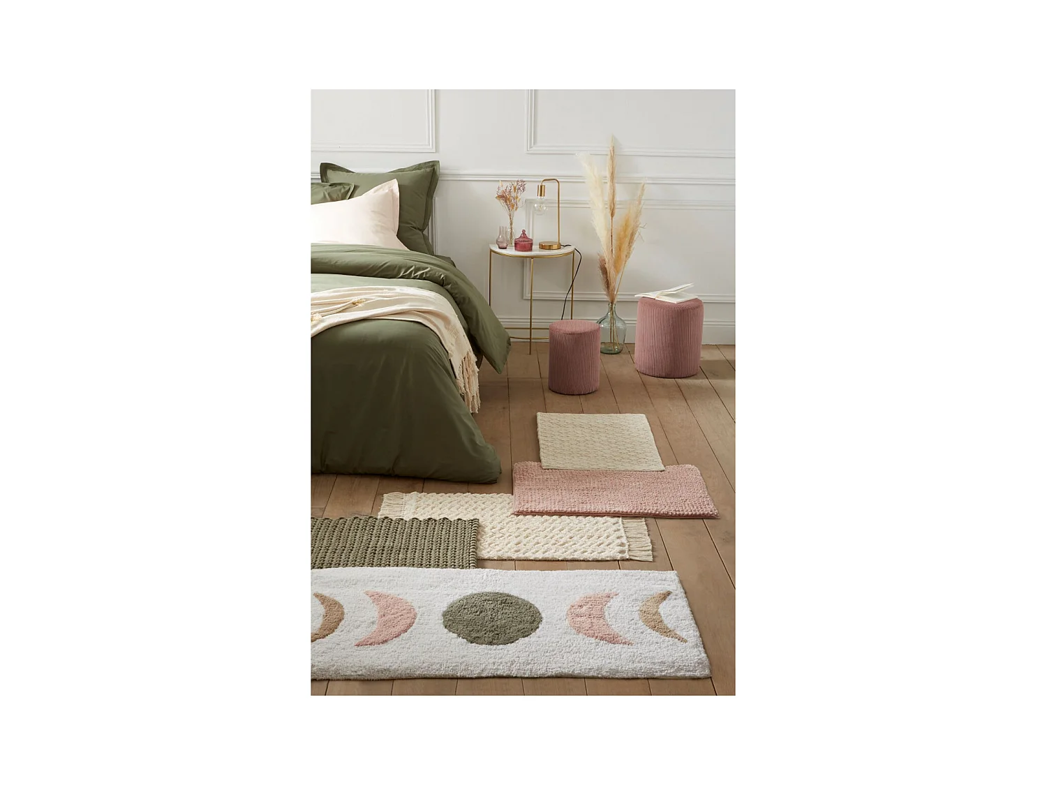 Tapis de bain déco à franges en coton 50x80cm