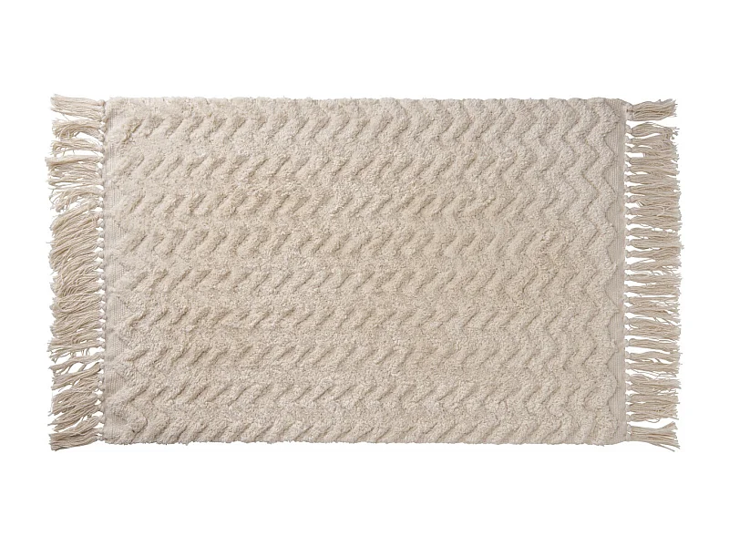 Tapis de bain déco à franges en coton 50x80cm