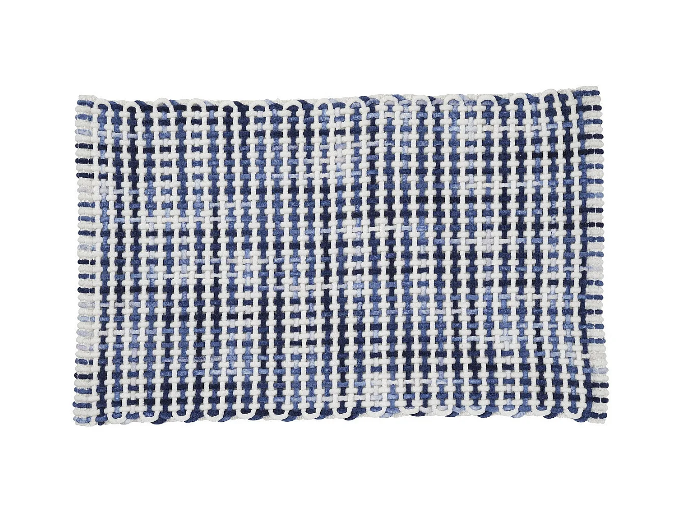 Tapis déco quadrillé en polycoton 50x80cm