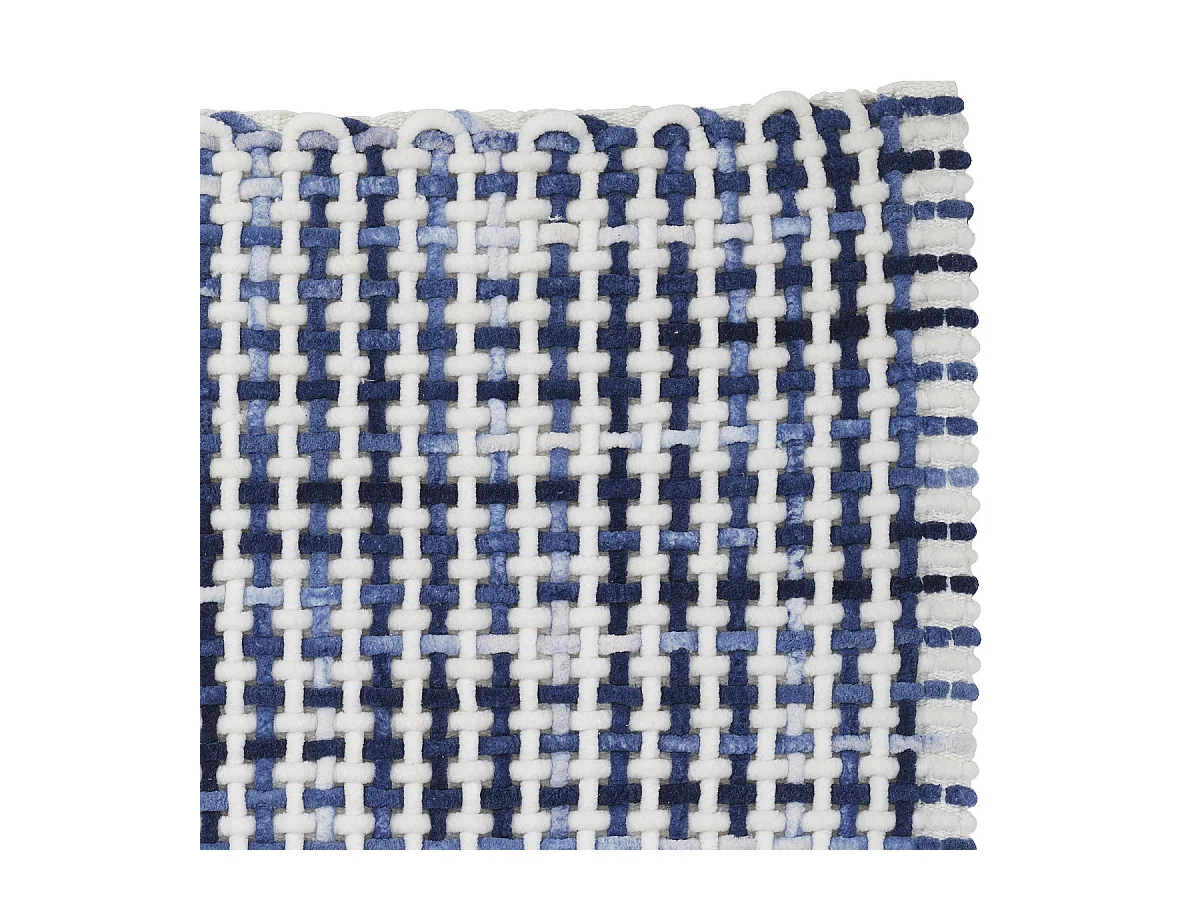 Tapis déco quadrillé en polycoton 50x80cm