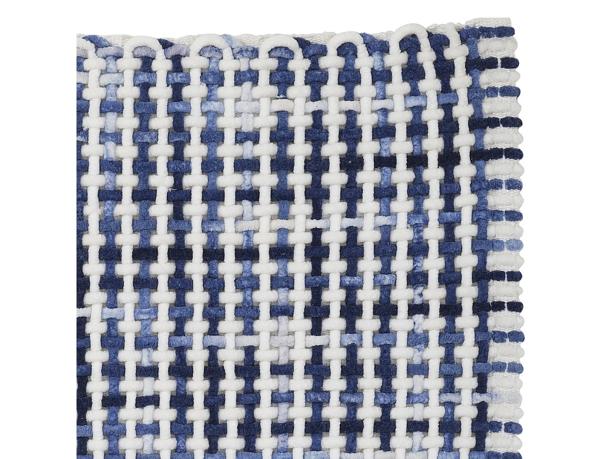 Tapis déco quadrillé en polycoton 50x80cm