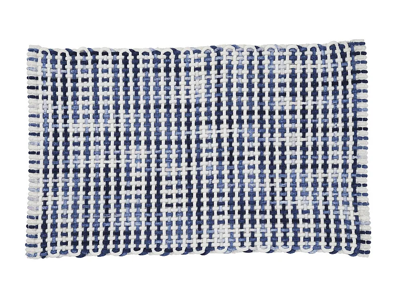 Tapis déco quadrillé en polycoton 50x80cm