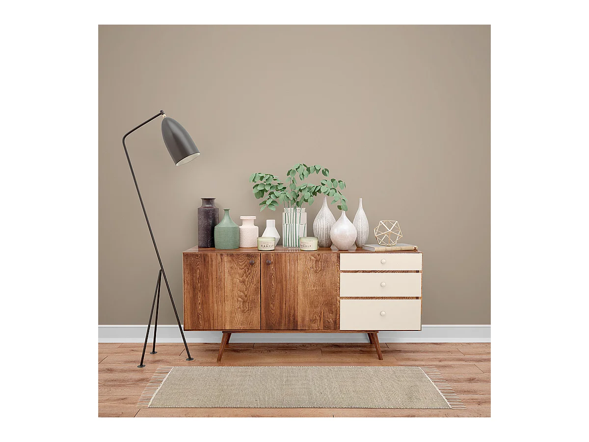 Tapis déco à franges en jute et coton 140x200cm