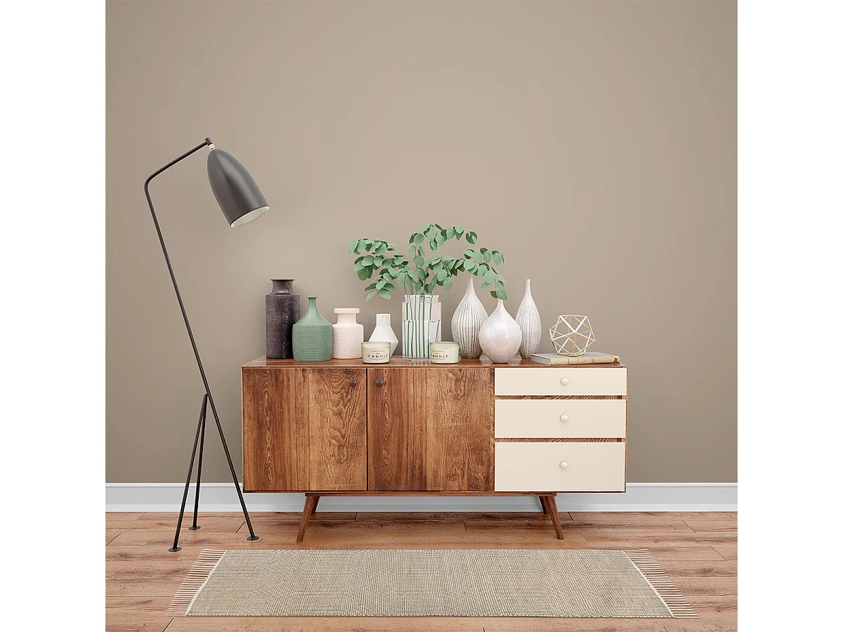 Tapis déco à franges en jute et coton 140x200cm