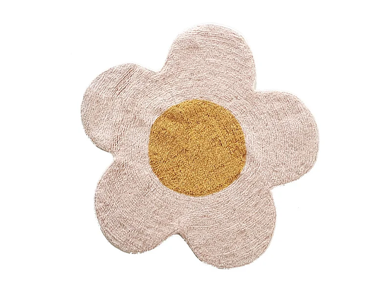 Tapis marguerite enfant en coton tufté 80x80cm