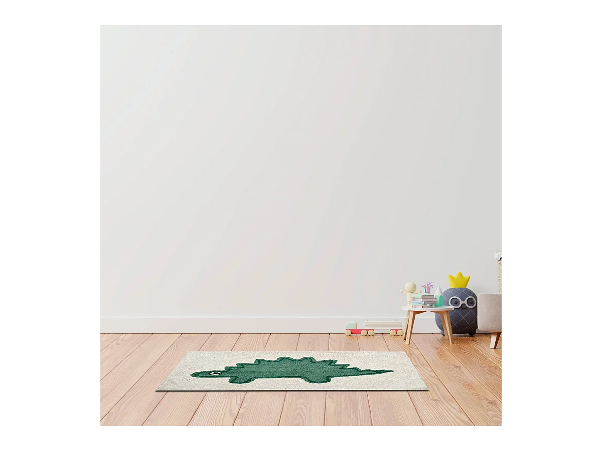 Tapis enfant Dinosaure en coton tufté 60x90cm