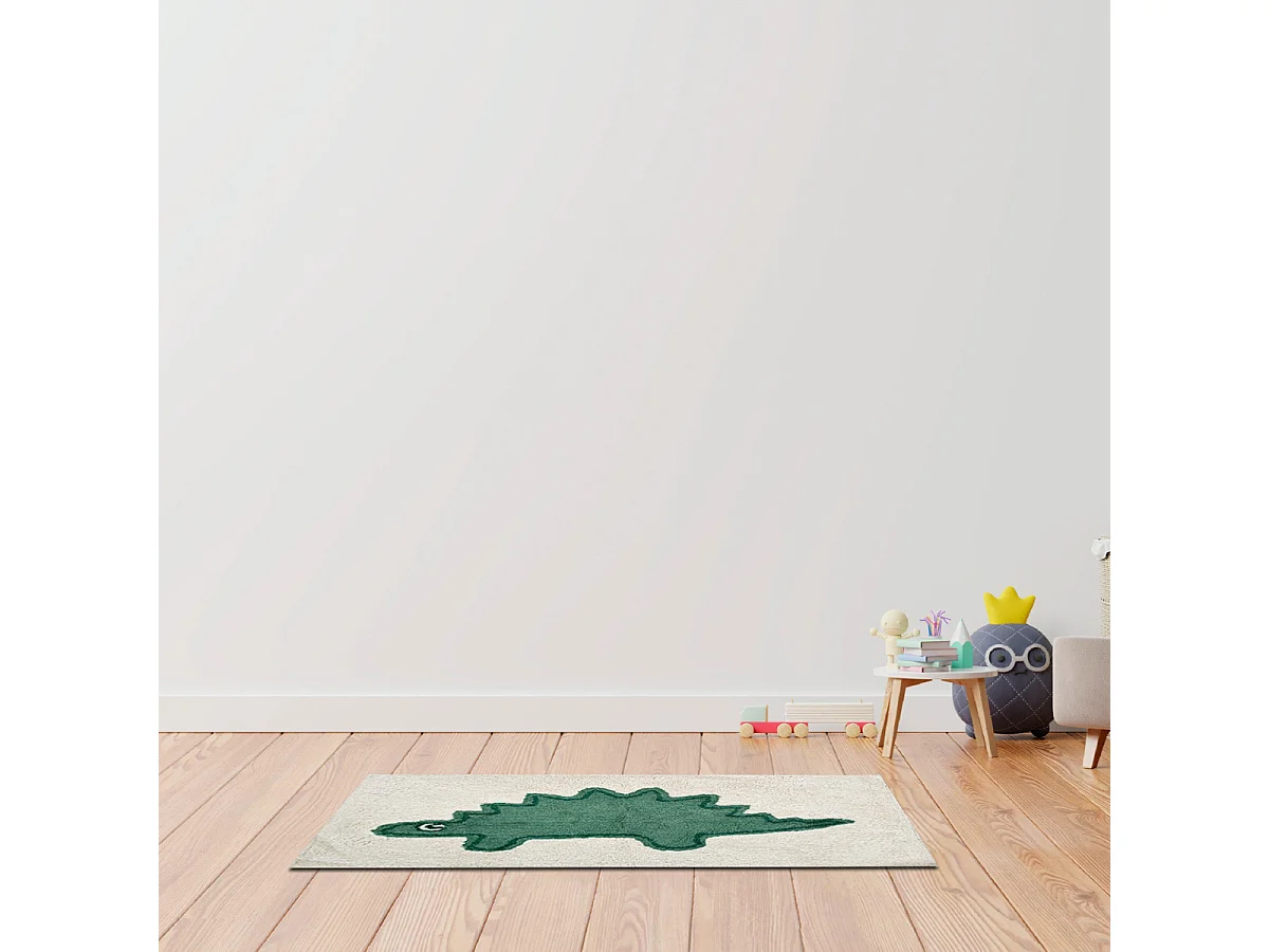 Tapis enfant Dinosaure en coton tufté 60x90cm