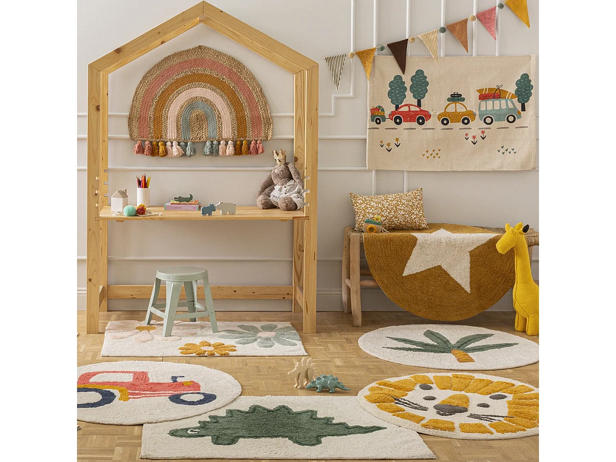 Tapis enfant Dinosaure en coton tufté 60x90cm