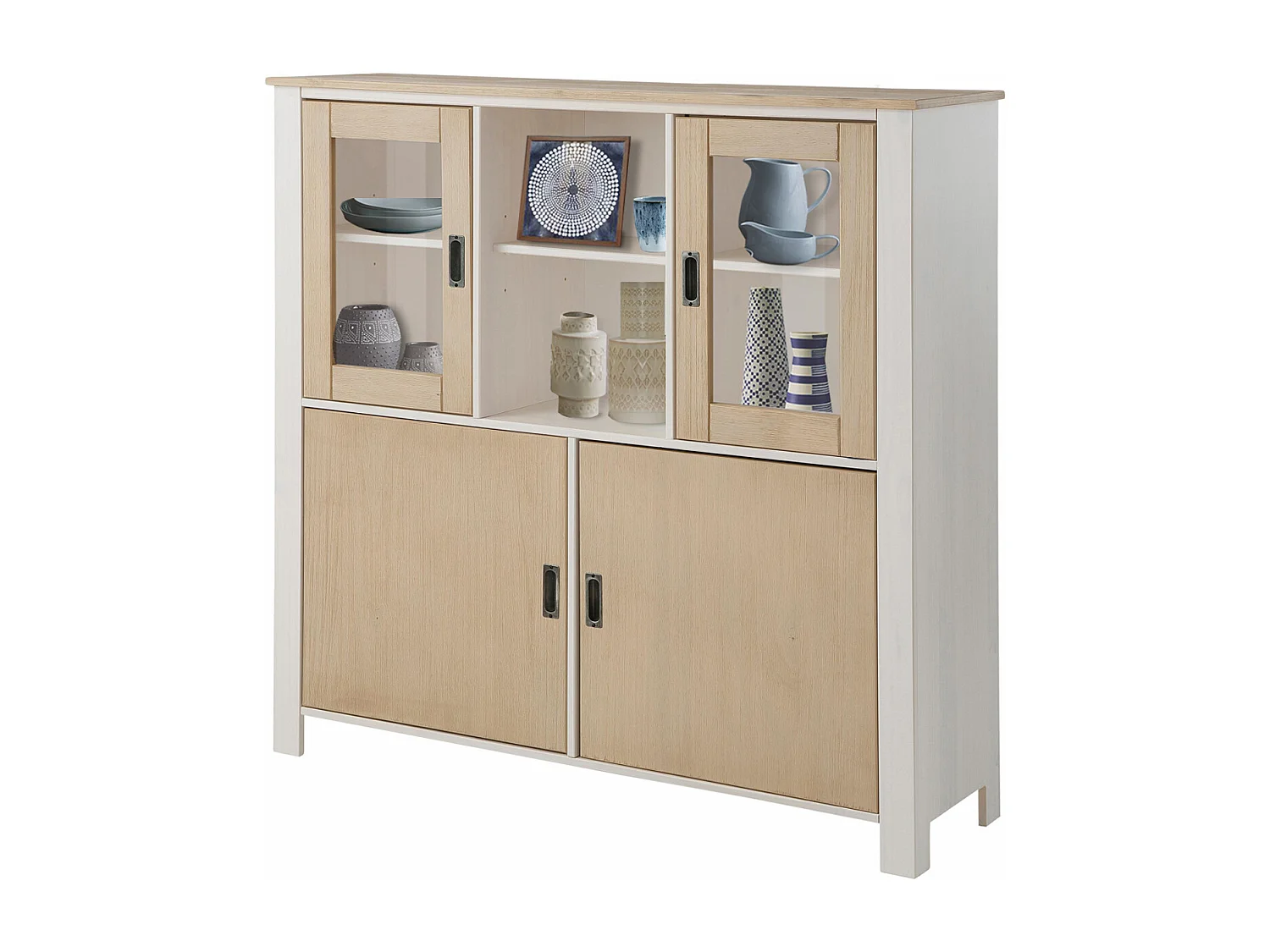 Sansibar | Buffet Haut avec 2 portes en chêne