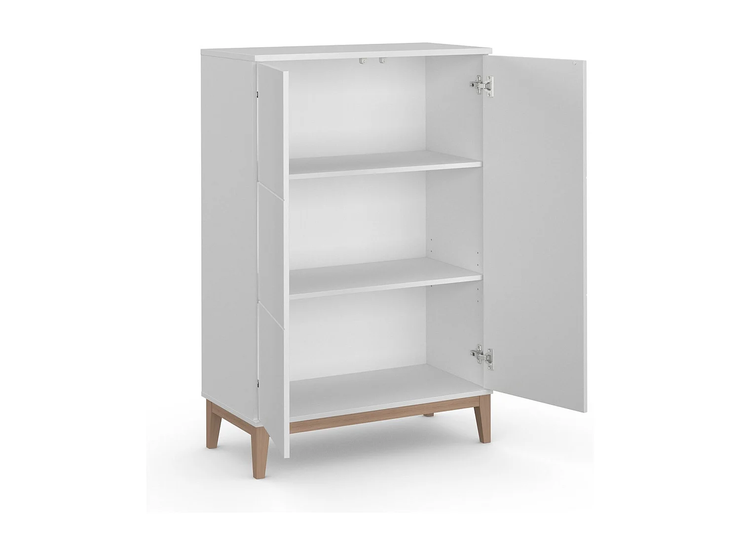 Pelle | Armoire avec 2 portes en effet bois blanc