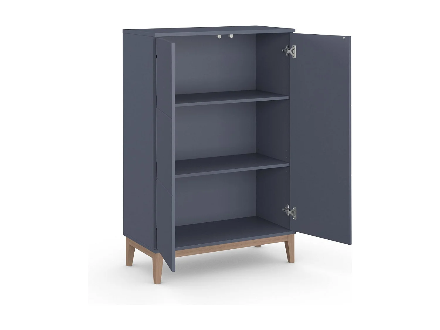 Pelle | Armoire avec 2 portes en effet bois gris