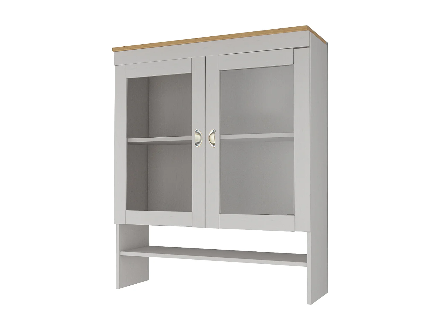 Toscana | Buffet de cuisine en pin avec deux portes vitrées