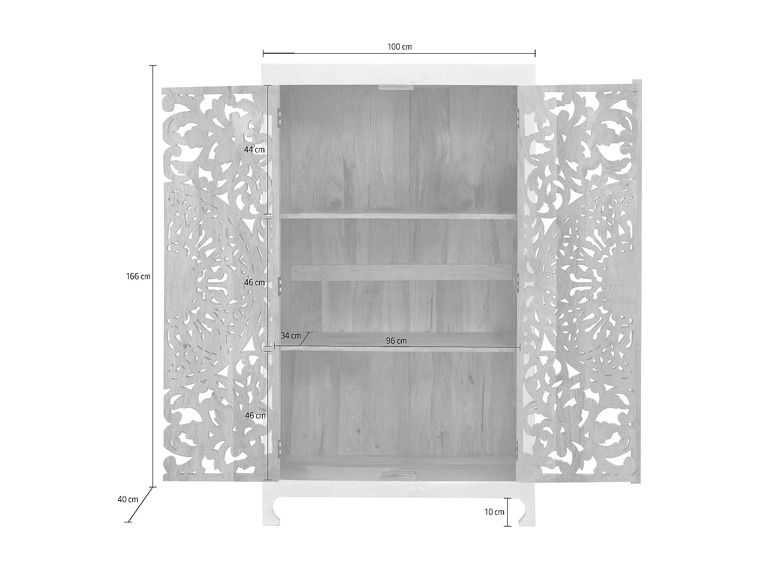 Kalita | Buffet Haut avec 2 Portes en bois gris