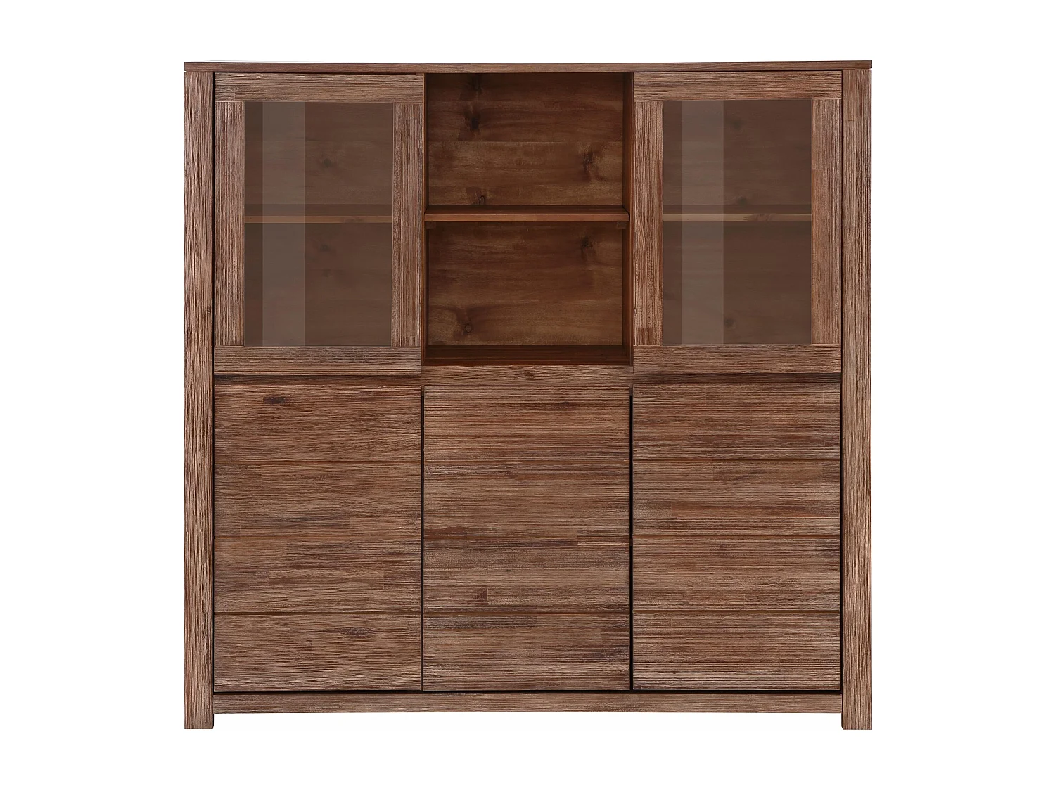Wally | Buffet Haut avec 3 portes et 2 portes vitrées en bois