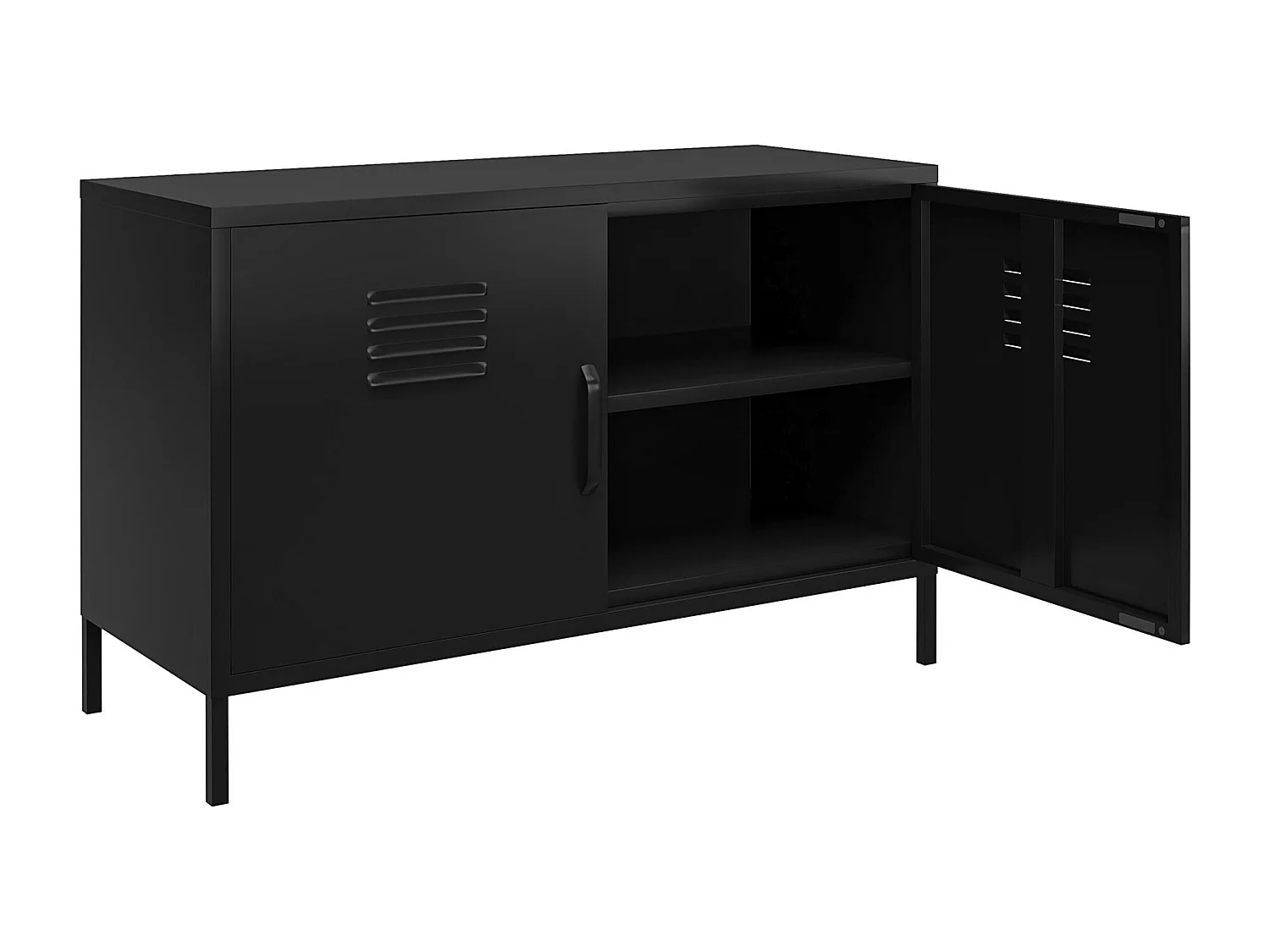Mission District | Buffet avec 2 portes en métal noir