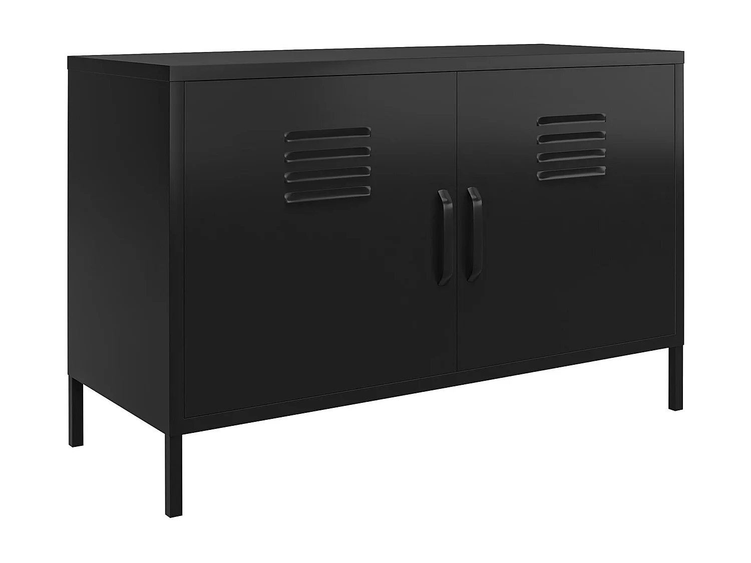 Mission District | Buffet avec 2 portes en métal noir