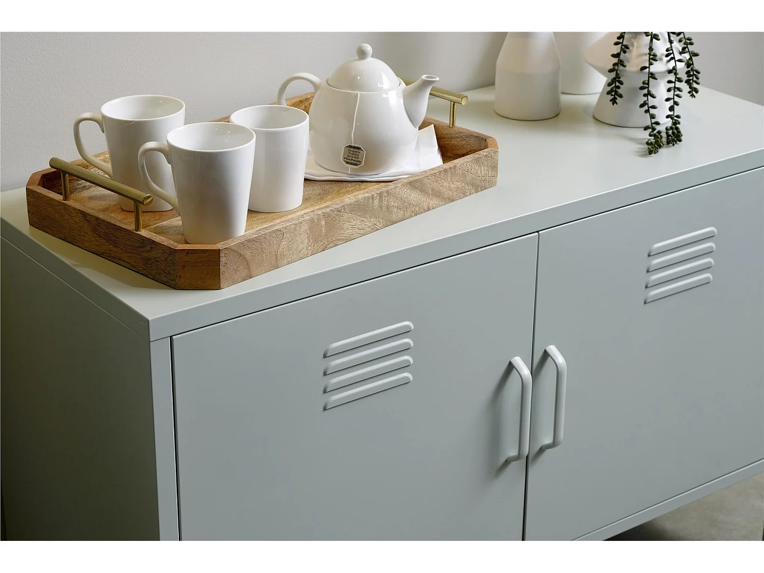 Mission District | Buffet avec 2 portes en métal vert