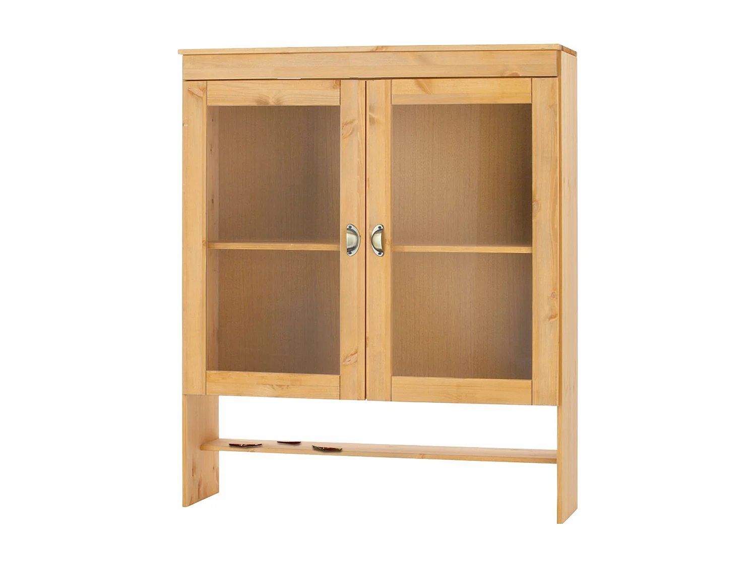 Toscana | Buffet de cuisine en pin avec deux portes vitrées