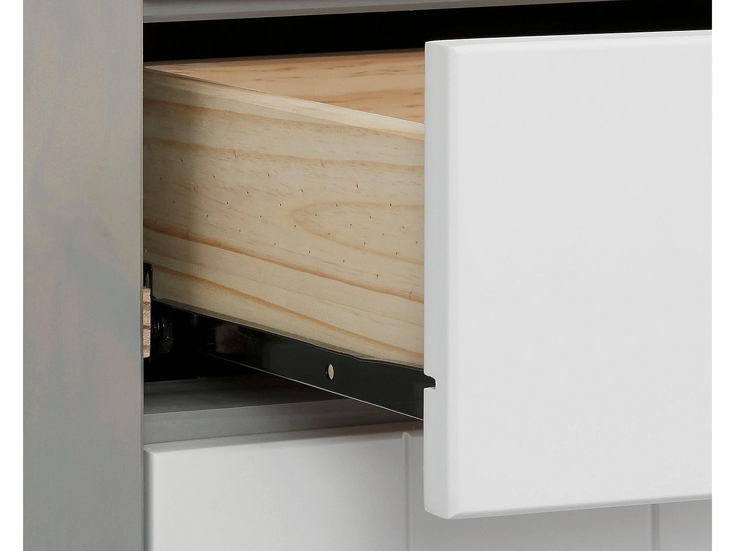 Kampen | Buffet Haut avec 3 tiroirs et 4 portes en blanc / gris