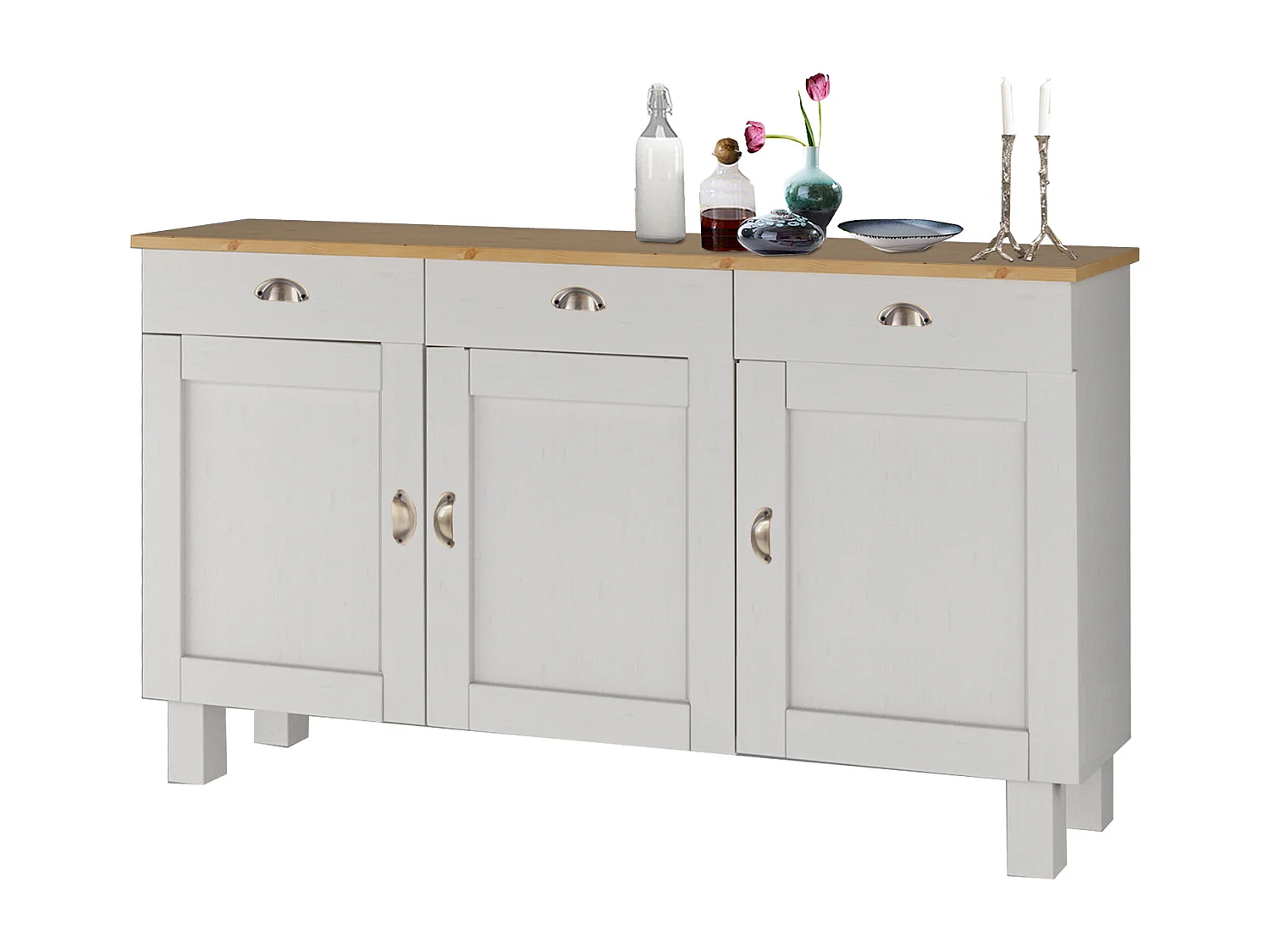 Toscana | Buffet en pin à trois portes et tiroirs