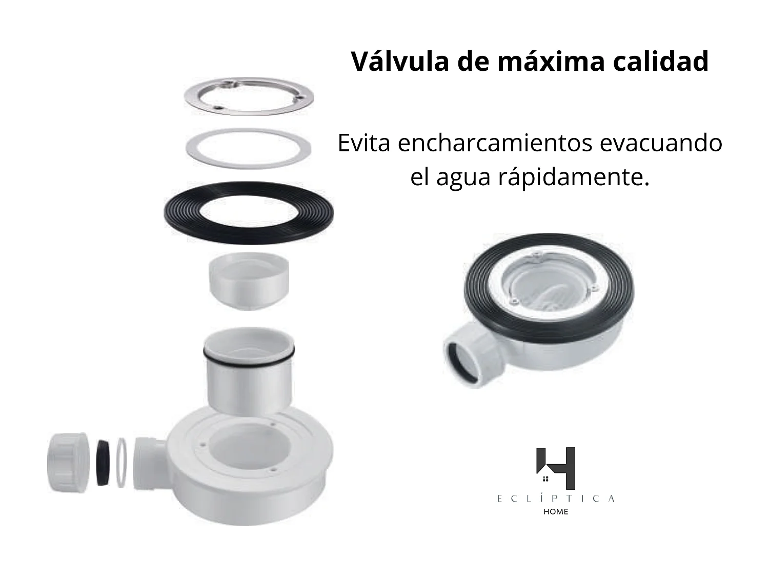 Plato de ducha 80x100 cm resina antideslizante | Carga mineral, textura piedra, blanco | Incluye válvula y rejilla