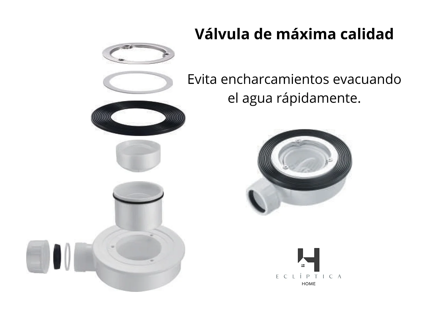 Plato de ducha 90x130 cm resina antideslizante | Carga mineral, textura piedra, blanco | Incluye válvula y rejilla