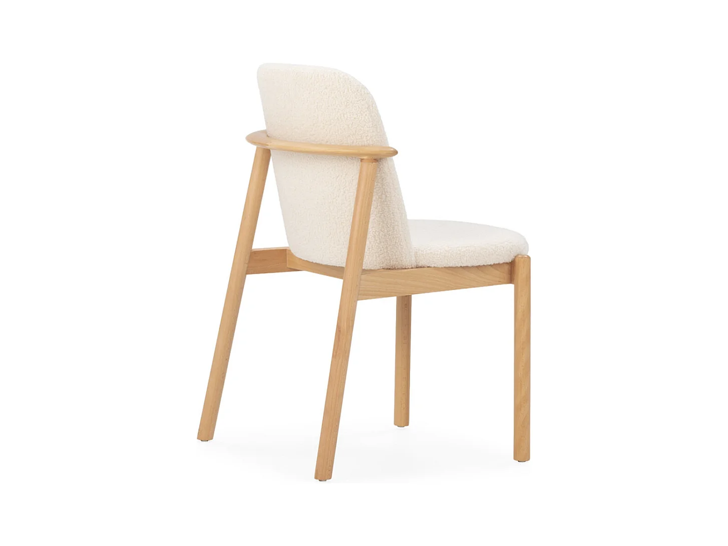 TIFANY stoel van beukenhout en witte stof – Natuurlijke en moderne stijl