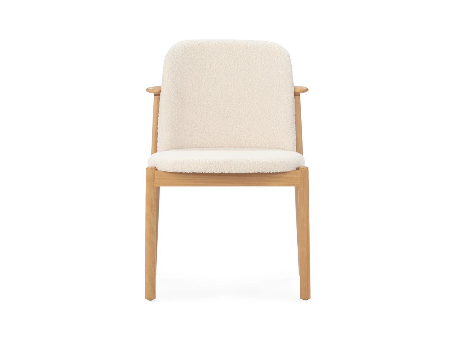 TIFANY stoel van beukenhout en witte stof – Natuurlijke en moderne stijl