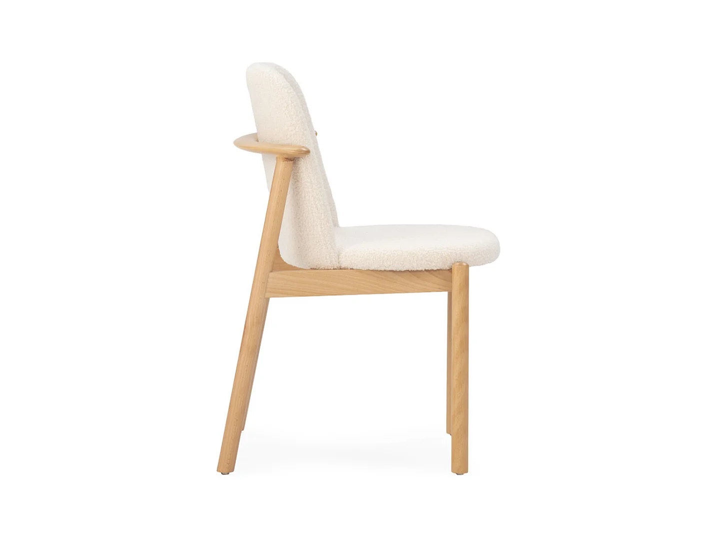 TIFANY stoel van beukenhout en witte stof – Natuurlijke en moderne stijl