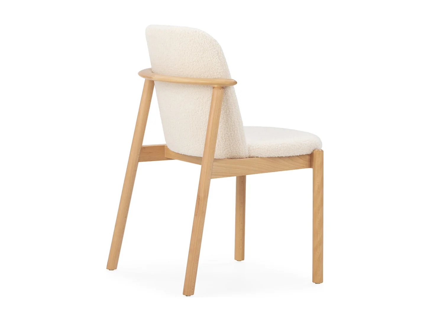 Chaise en bois de hêtre et tissu blanc TIFANY – Style naturel et moderne