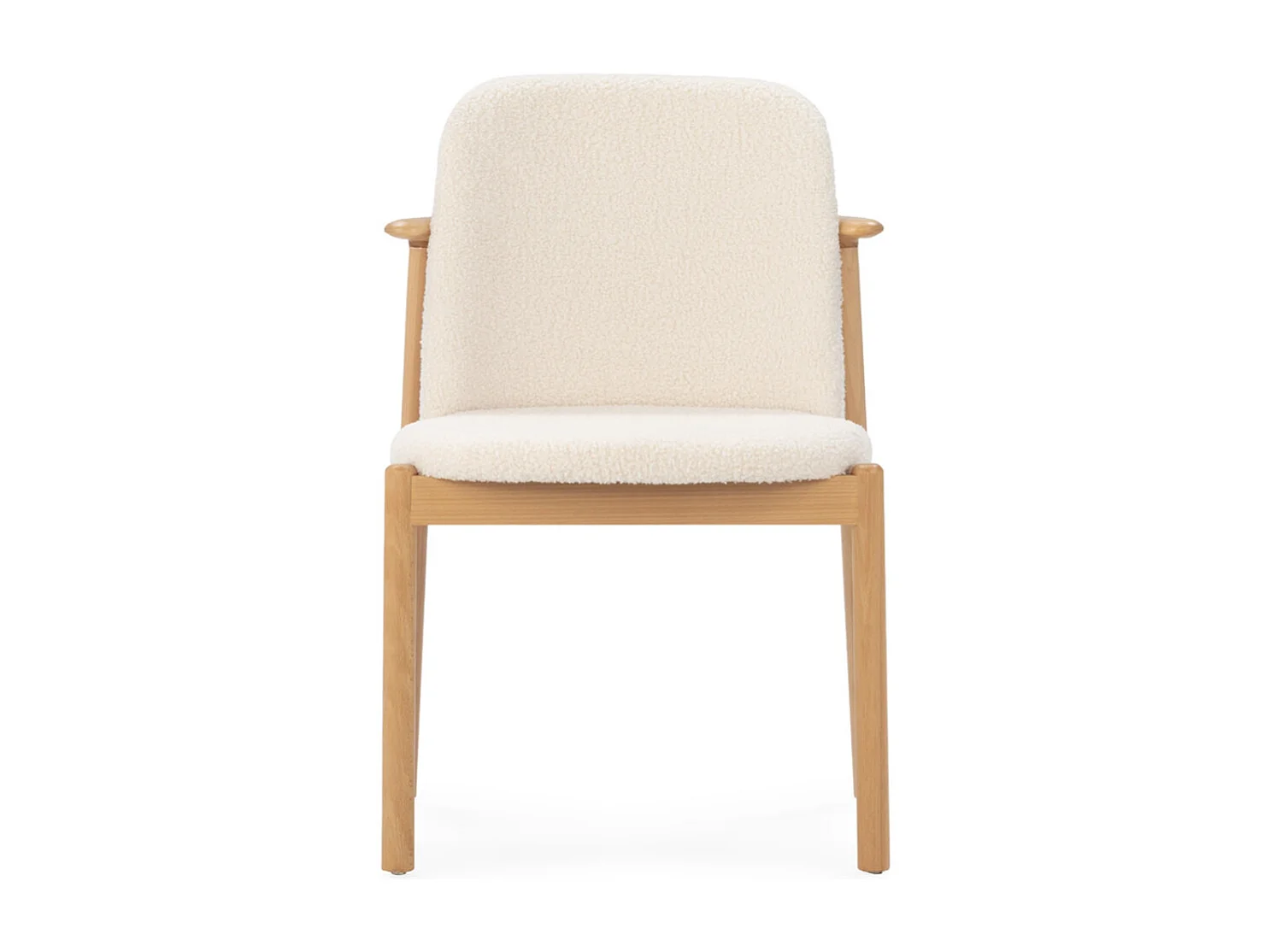 Chaise en bois de hêtre et tissu blanc TIFANY – Style naturel et moderne