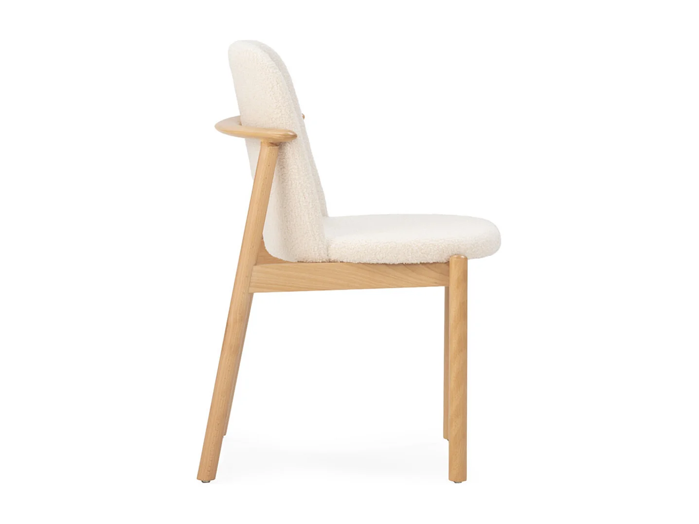 Chaise en bois de hêtre et tissu blanc TIFANY – Style naturel et moderne