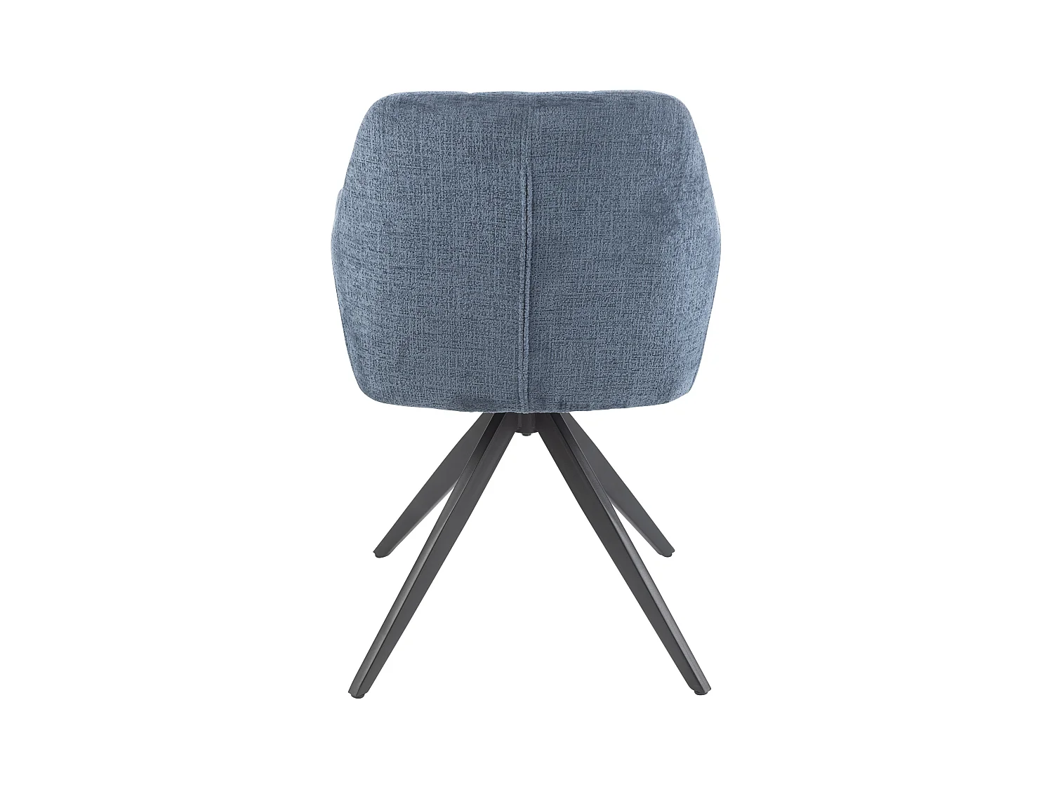 Chaise avec accoudoirs LOUNA – Tissu doux et pieds acier noir-Bleu