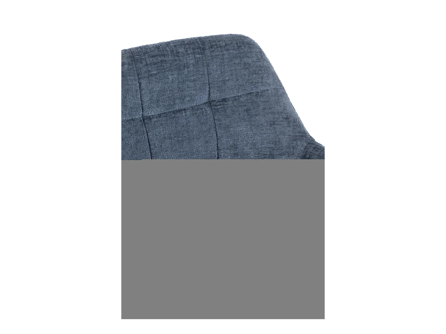 Chaise avec accoudoirs LOUNA – Tissu doux et pieds acier noir-Bleu