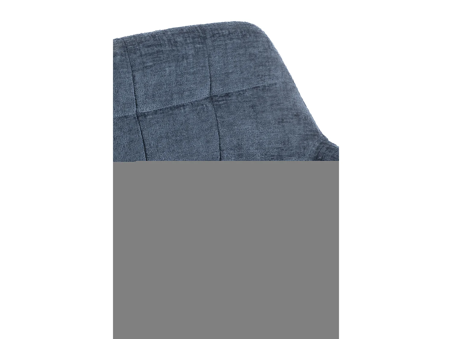 Chaise avec accoudoirs LOUNA – Tissu doux et pieds acier noir-Bleu