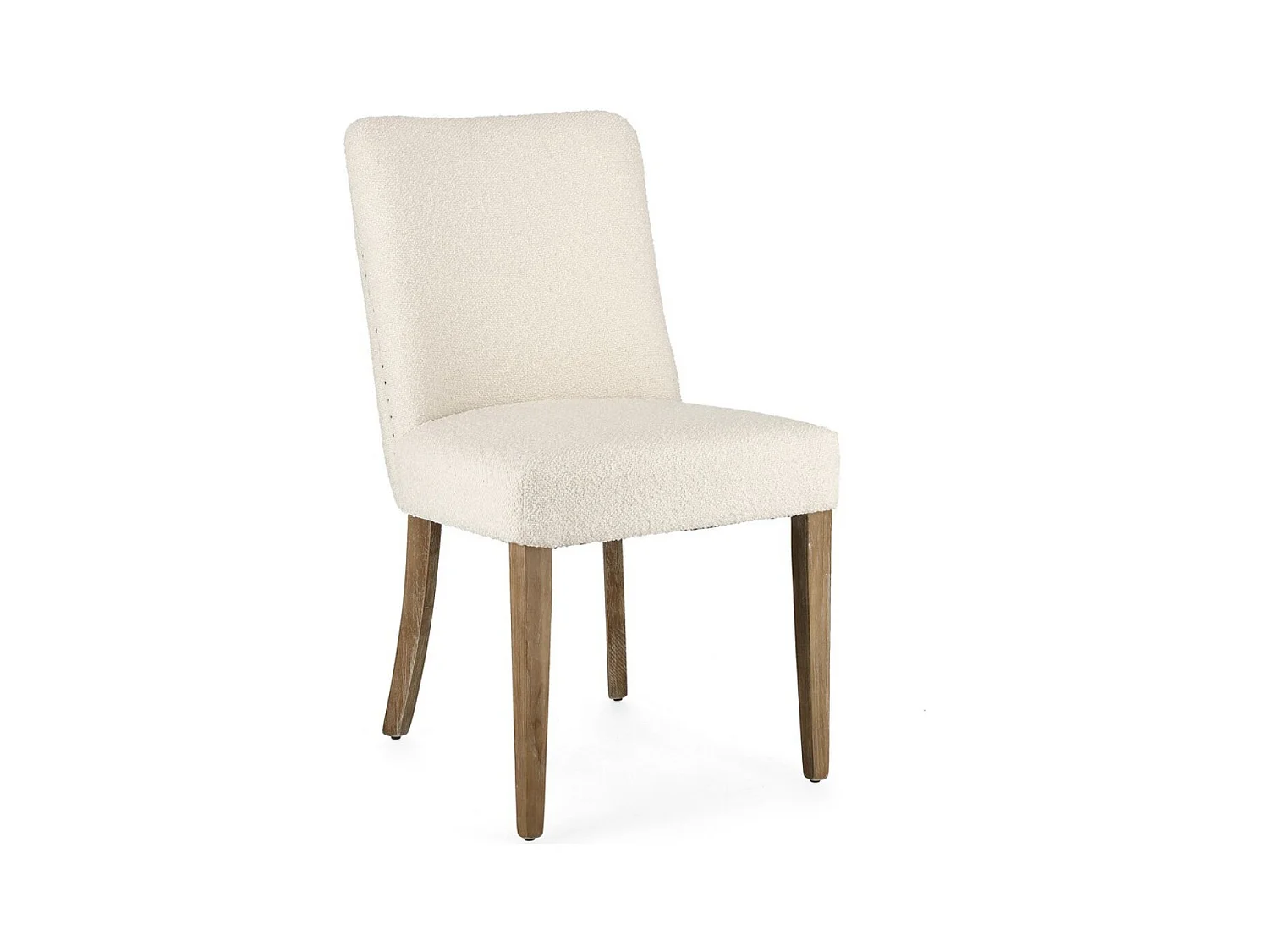 Set van 2 stoelen van eikenhout en boucléstof - Elegant design en comfort-Kleur Licht beige