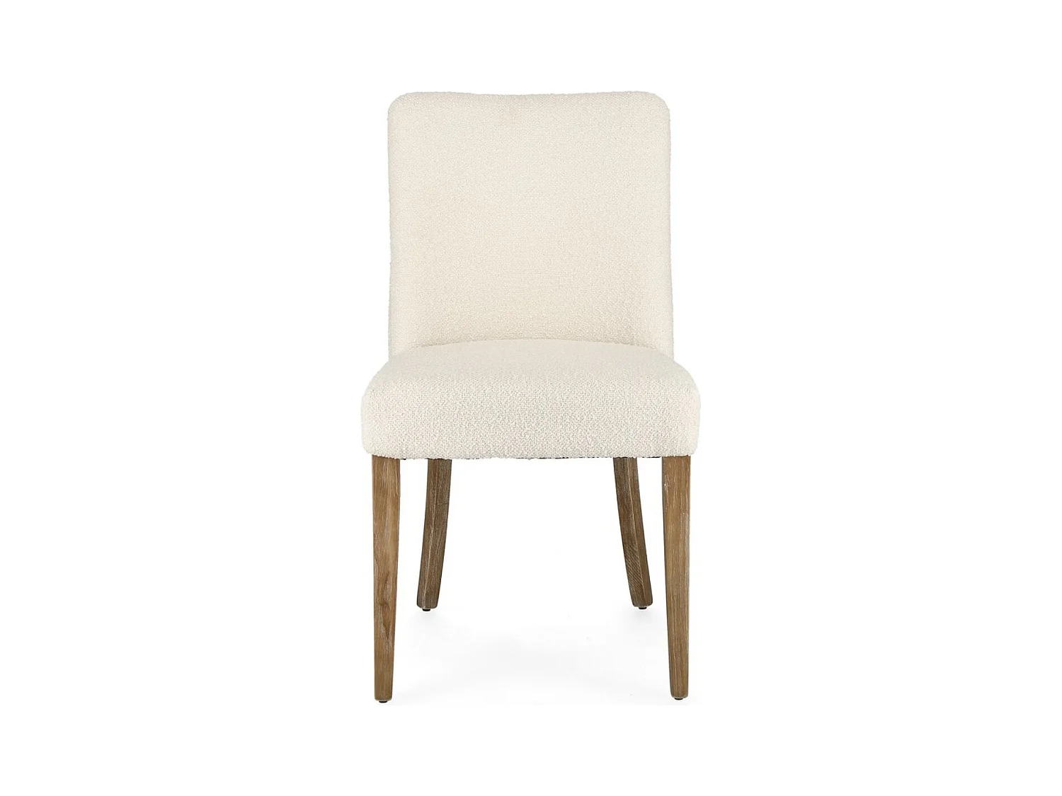 Set van 2 stoelen van eikenhout en boucléstof - Elegant design en comfort-Kleur Licht beige