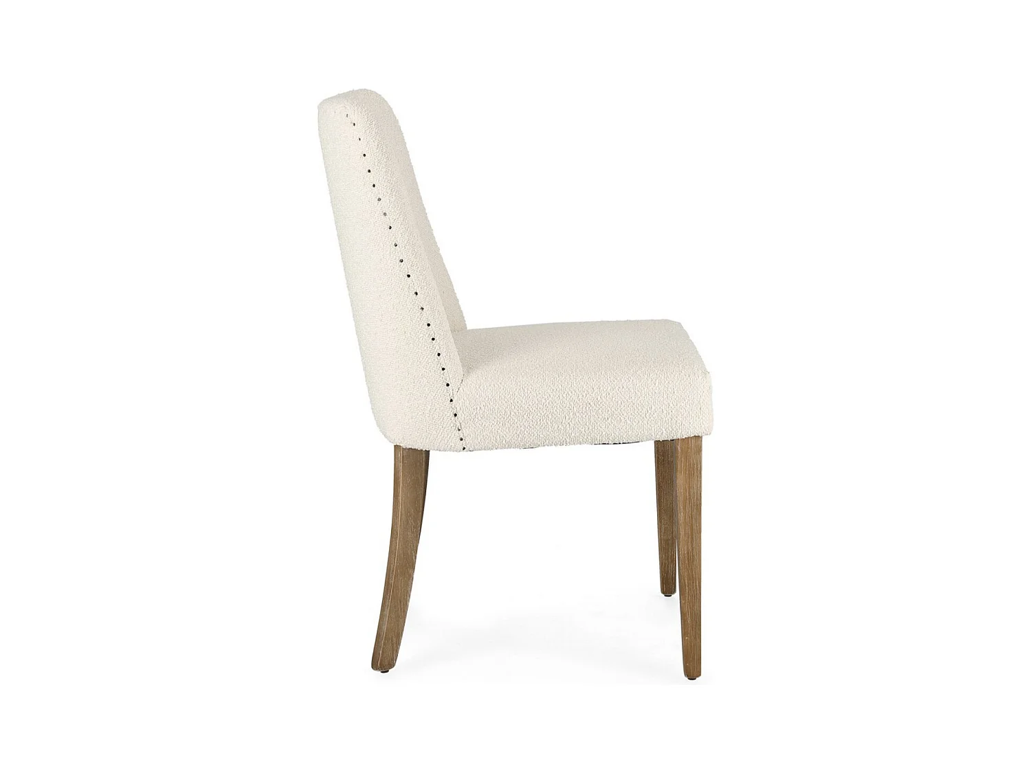 Set van 2 stoelen van eikenhout en boucléstof - Elegant design en comfort-Kleur Licht beige