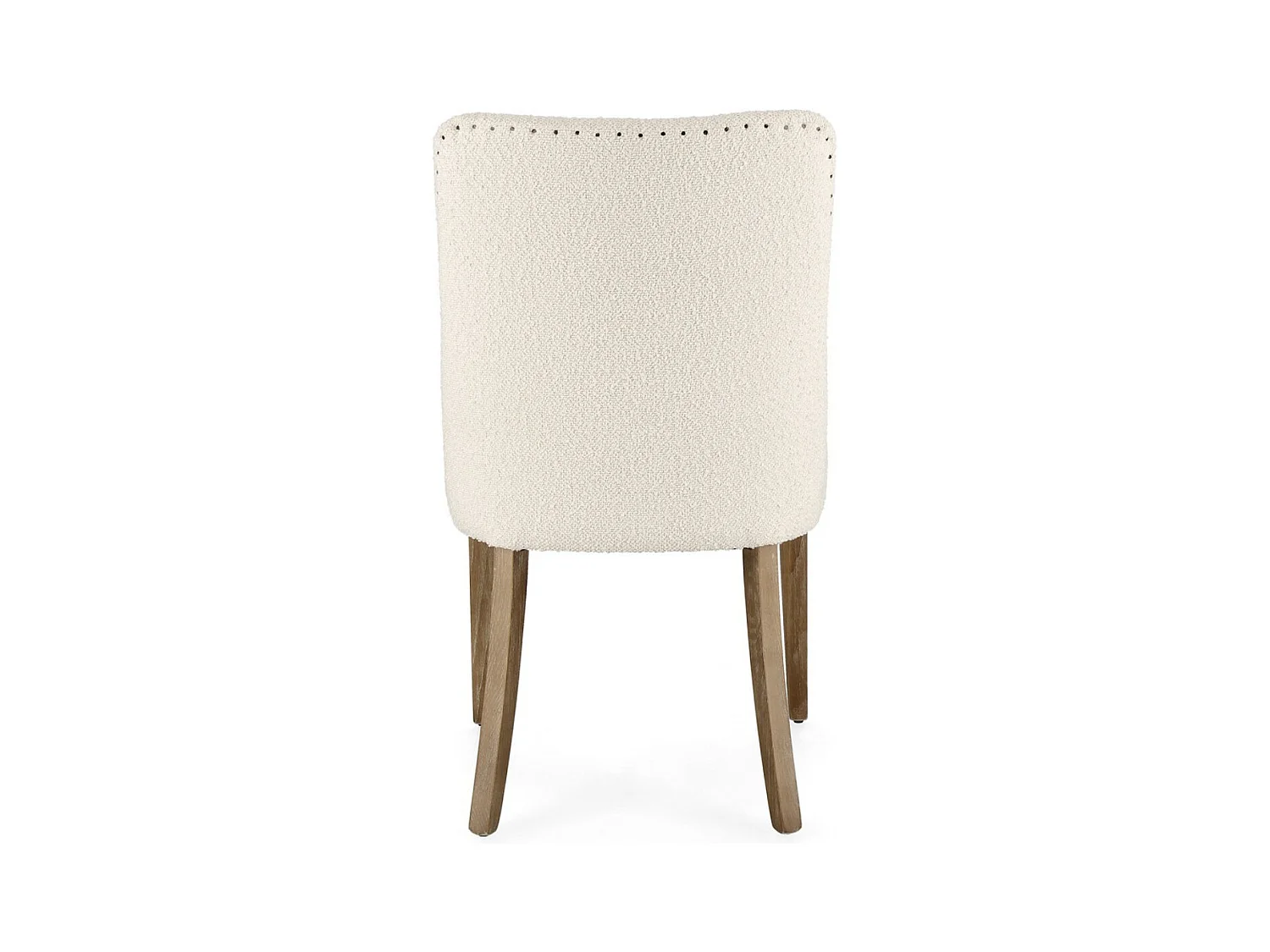 Set van 2 stoelen van eikenhout en boucléstof - Elegant design en comfort-Kleur Licht beige